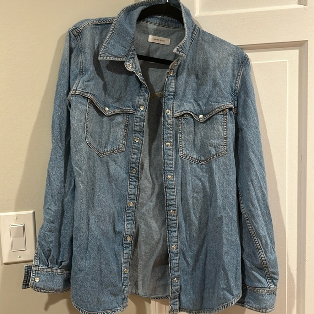 ANINE BING denim collared shirt